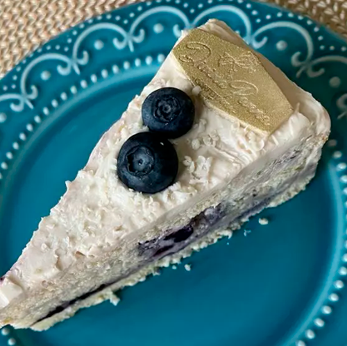 Bolo limão siciliano com blueberry